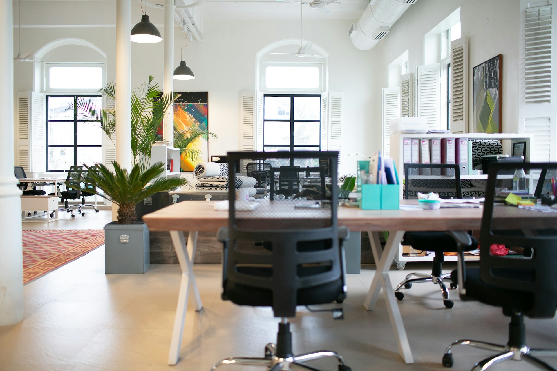 Chairs beside table